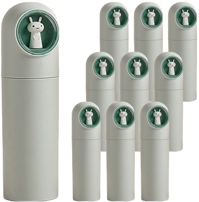 더자카 캡슐토끼 휴대용 칫솔케이스, 블루, 10개