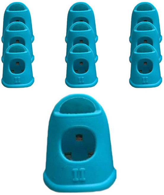 베네블 법원 사무용 실리콘 손가락 골무 미디움, 스카이블루, 10개