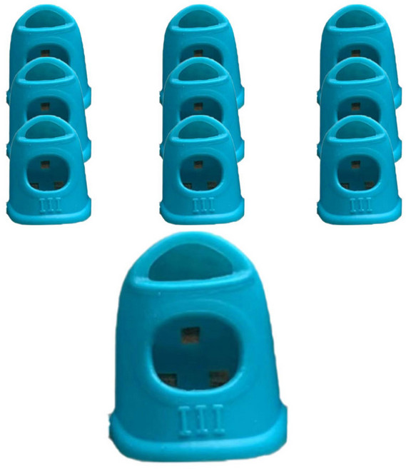 베네블 법원 사무용 실리콘 손가락 골무 라지, 스카이블루, 10개