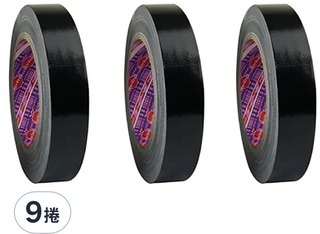 HarVest 蘋果牌 防水布膠帶 24mm x 25m 黑色, 9捲