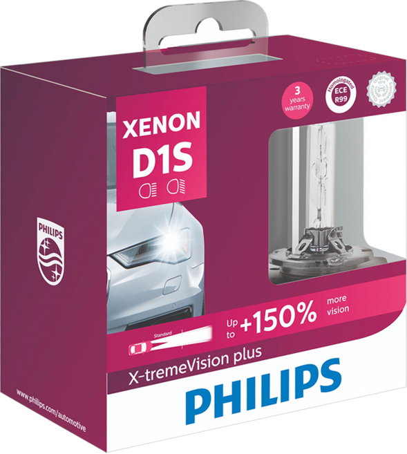 PHILIPS 飛利浦 台灣公司貨 氙氣車燈2件組 增亮150% HID 4800K, 2個, D1S