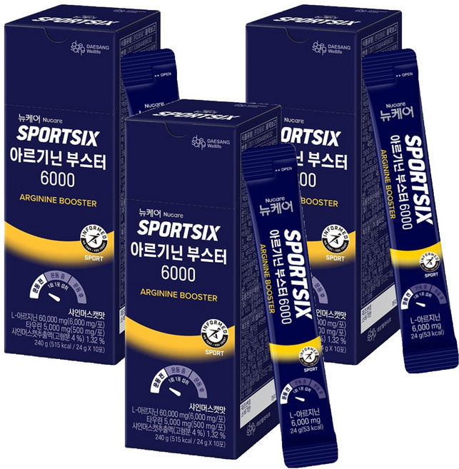 뉴케어스포식스 정품 아르기닌 부스터 6000 10p, 240g, 3개