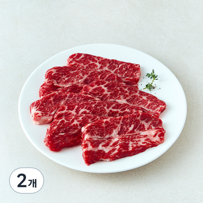 미국산 초이스 꽃갈비살 구이용 (냉장), 600g, 2개