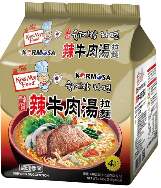 KORMOSA 韓寶 辣牛肉湯拉麵 110g, 4包