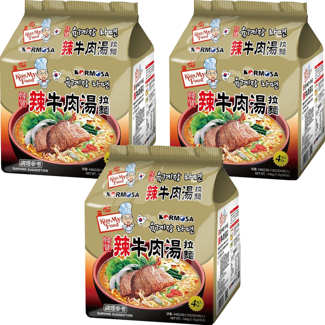 KORMOSA 韓寶 辣牛肉湯拉麵 110g, 12包