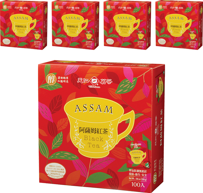 天仁茗茶 阿薩姆紅茶, 2g, 100包, 5盒