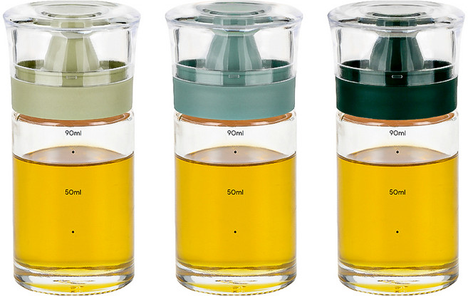 키텐실 시노글라스 실리콘 오일병 S CAP 그리너리 세이지 + 다크민트 + 딥그린 세트, 1세트, 100ml