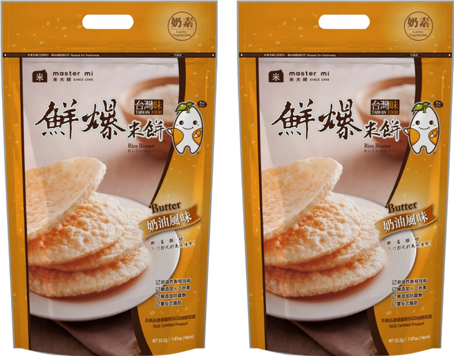 master mi 米大師 鮮爆米餅, 53.2g, 2包