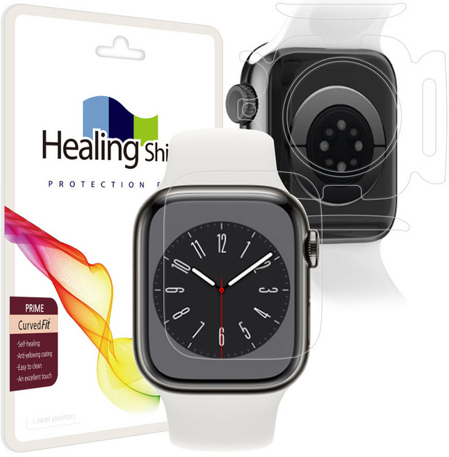 애플워치 40/41mm 프라임 고광택 액정보호필름2매+심박센서2매+외부2매, 1개