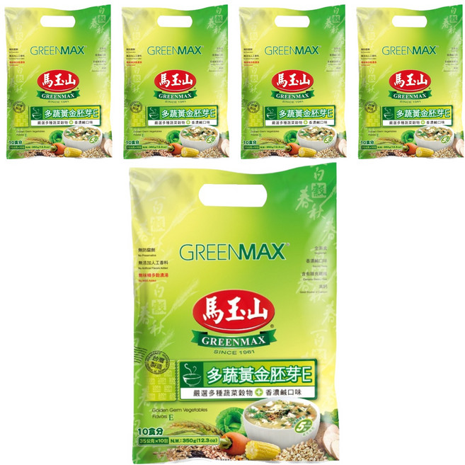 馬玉山 多蔬黃金胚芽E 沖泡粉, 35g, 10包, 5袋