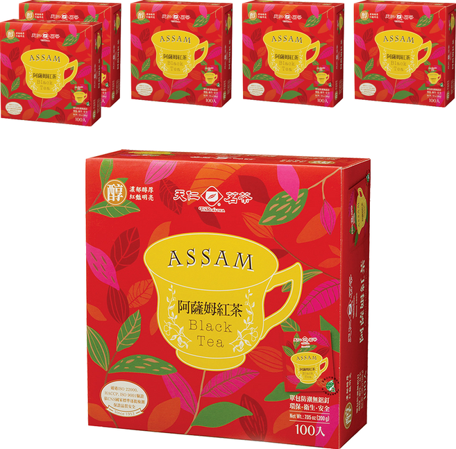 天仁茗茶 阿薩姆紅茶, 2g, 100包, 6盒