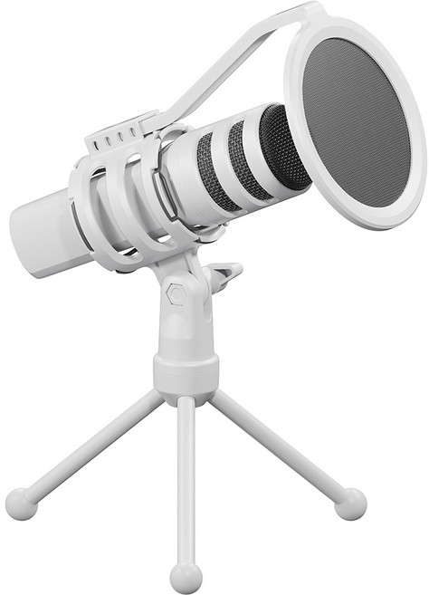 마타스튜디오 방송용 녹음용 USB 스탠드 콘덴서 마이크, C10, 화이트
