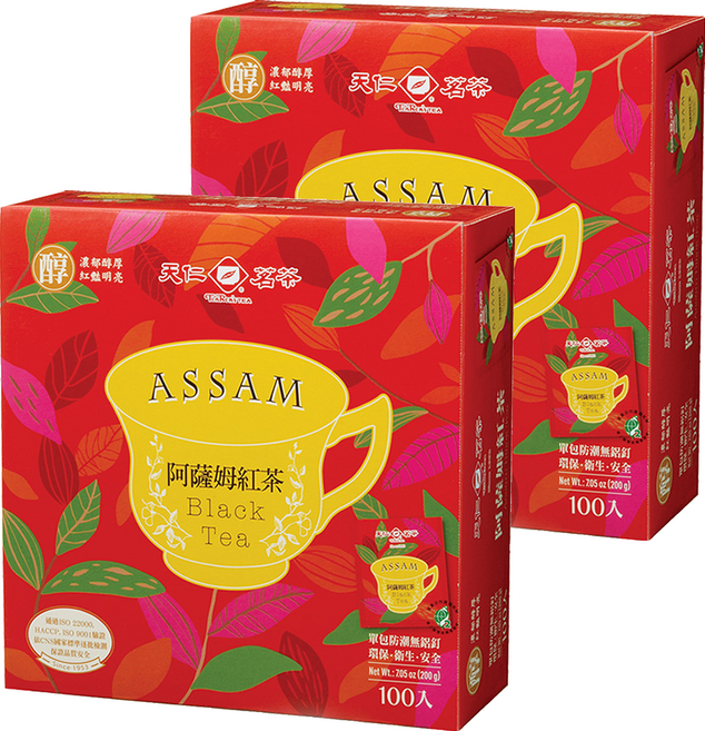 天仁茗茶 阿薩姆紅茶, 2g, 100包, 2盒