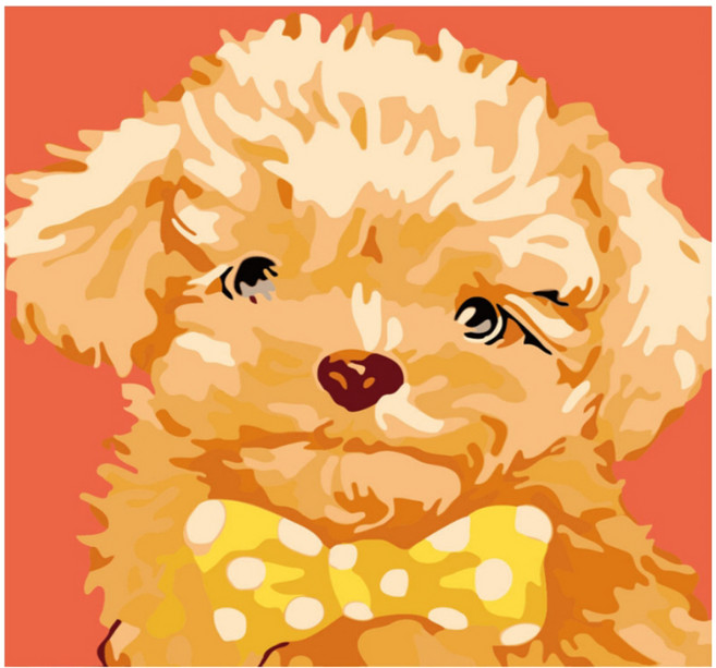 모모픽스페인팅 DIY 명화 그리기 세트 40 x 40 cm, 초코 푸들, 1개