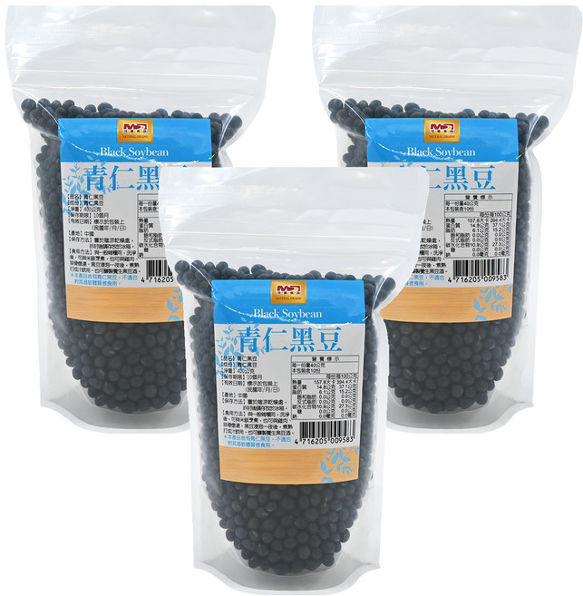 茂喜食品 青仁黑豆, 400g, 3包