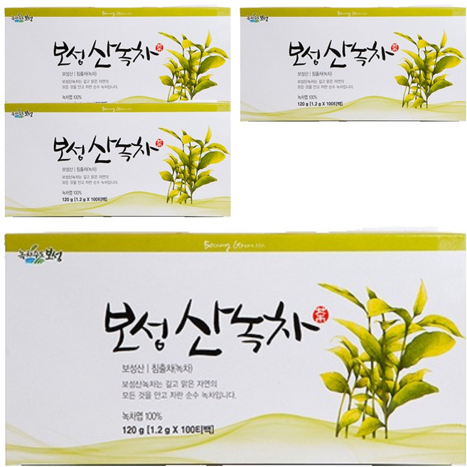 녹차수도보성 보성 산 녹차 티백, 1.2g, 100개입, 4개