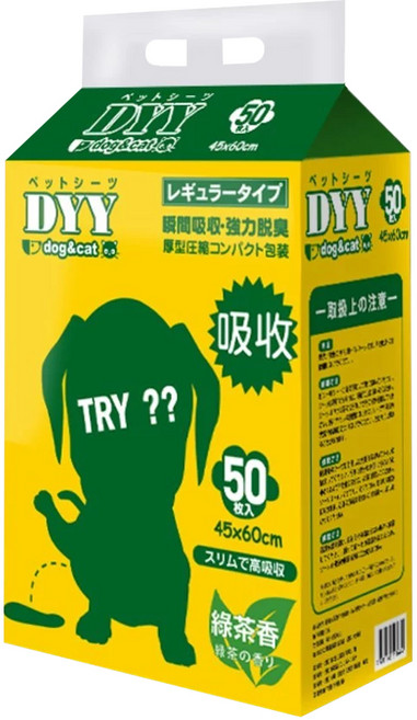 DYY dog&cat 除臭尿布 尿片 綠茶香 好用版 1.6kg, 1包, 50片