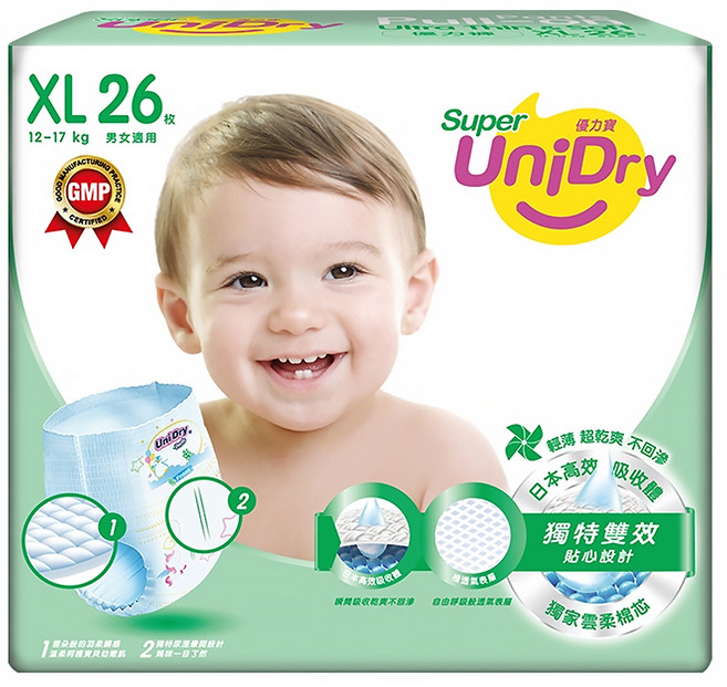 UniDry 優力寶 優力褲/尿布 12~17kg, XL, 26片