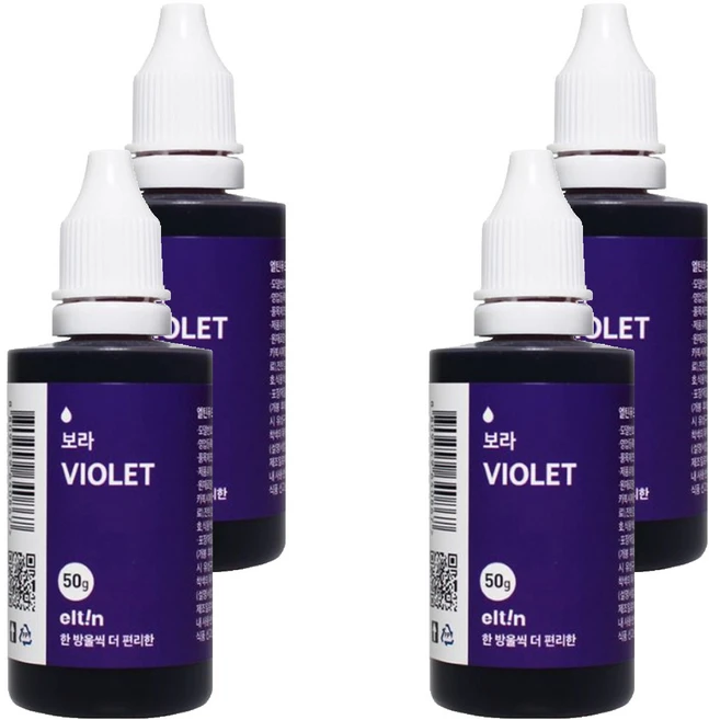 엘틴 진한 푸드칼라 보라, 50g, 4개 - 쿠팡