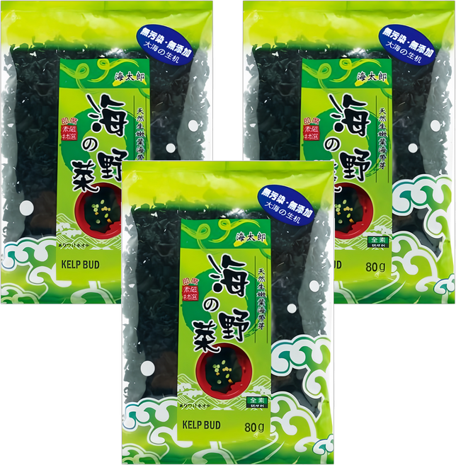 味榮 海太郎 原味嫩葉海帶芽 純素 即泡即食, 80g, 3包