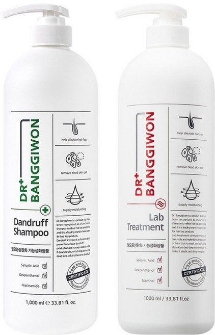 닥터방기원 댄드러프 샴푸 1L + 탈모증상완화 랩 트리트먼트 1L 세트, 1개