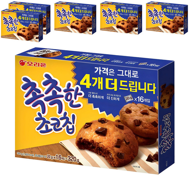 촉촉한초코칩, 320g, 6개