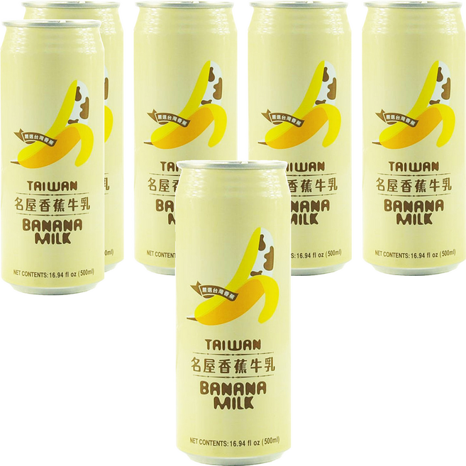 Famous House 名屋 香蕉牛奶, 500ml, 6罐