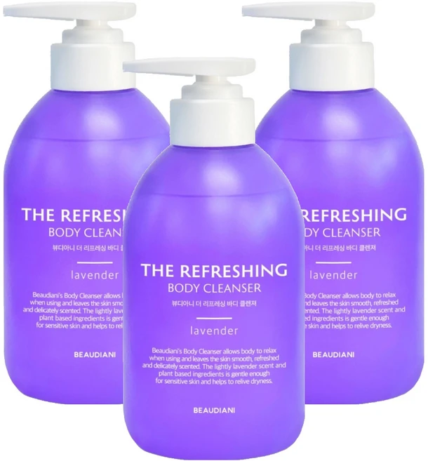 뷰디아니 더 리프레싱 바디 클렌저 허브향, 3개, 450ml - 쿠팡