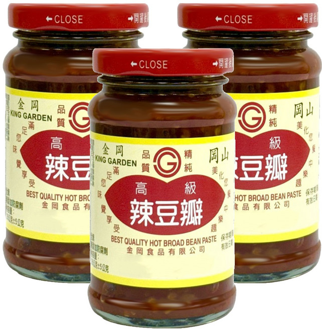 KING GARDEN 金岡 辣豆瓣 中, 230g, 3罐