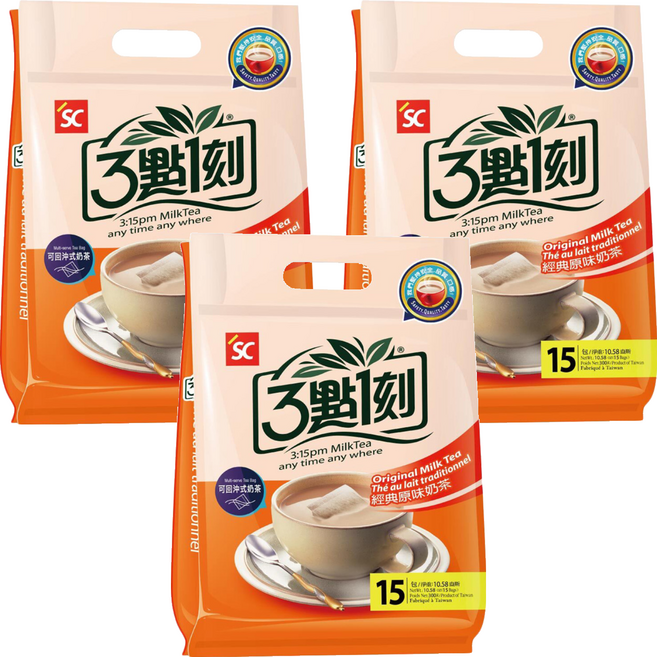 3點1刻 經典原味奶茶, 20g, 15包, 3袋