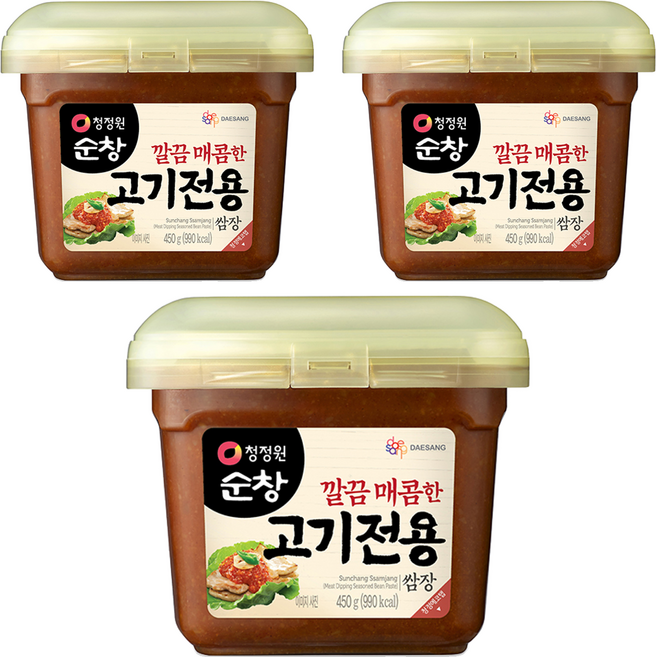 청정원순창 깔끔 매콤한 고기전용 쌈장, 450g, 3개