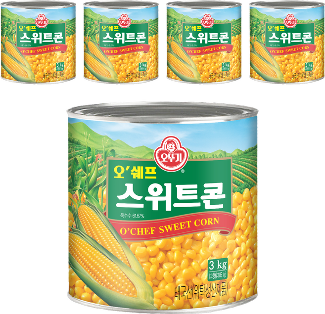 오뚜기 오쉐프 스위트콘, 3kg, 5개