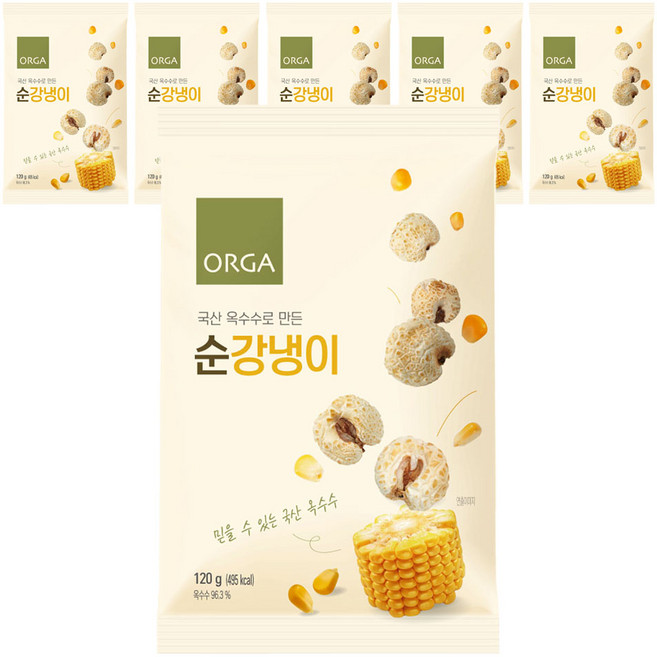 올가홀푸드 옥수수로 만든 순강냉이, 120g, 6개