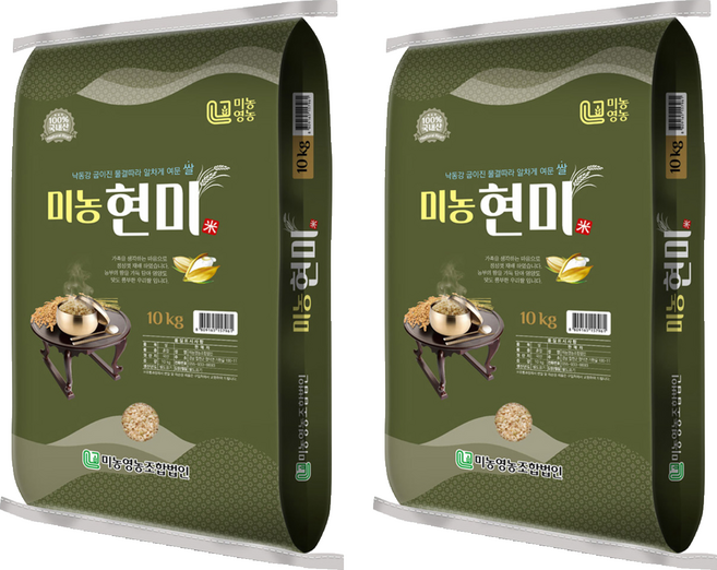 미농 국산 현미, 10kg, 2개