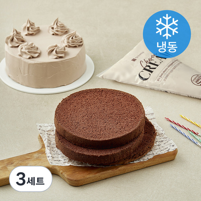 장가네제과 초코 생크림 케이크 만들기 키트 310g (냉동), 3세트