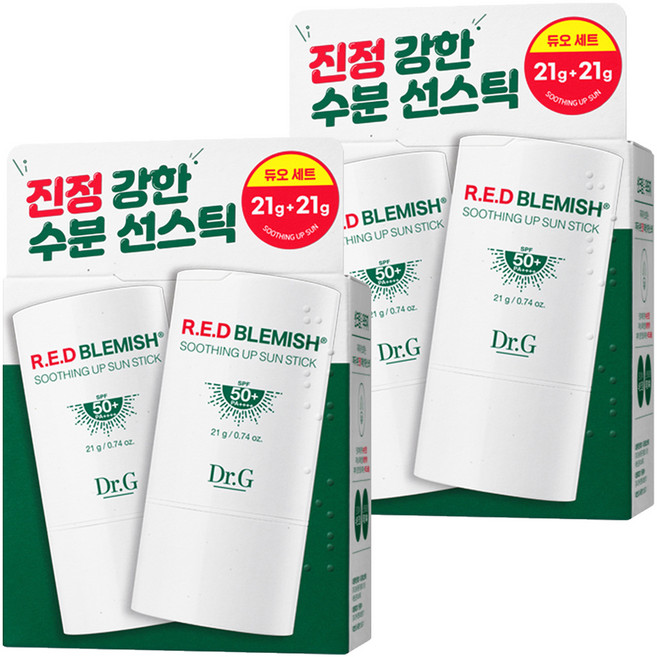 닥터지 레드 블레미쉬 수딩 업 선스틱 듀오 세트 SPF50+ PA++++, 42g, 2개