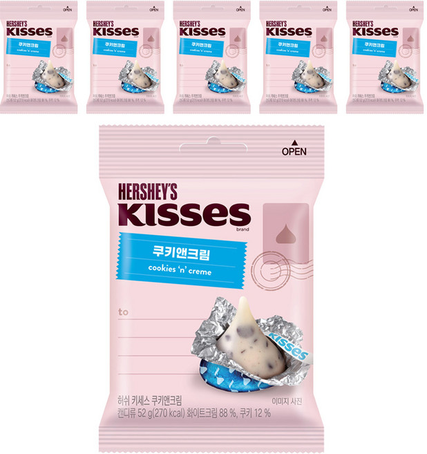 키세스 쿠키앤크림, 52g, 6개