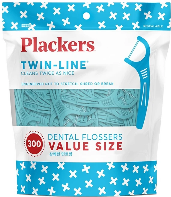 플랙커스 트윈 라인 치실, 300개입, 1개 - 쿠팡