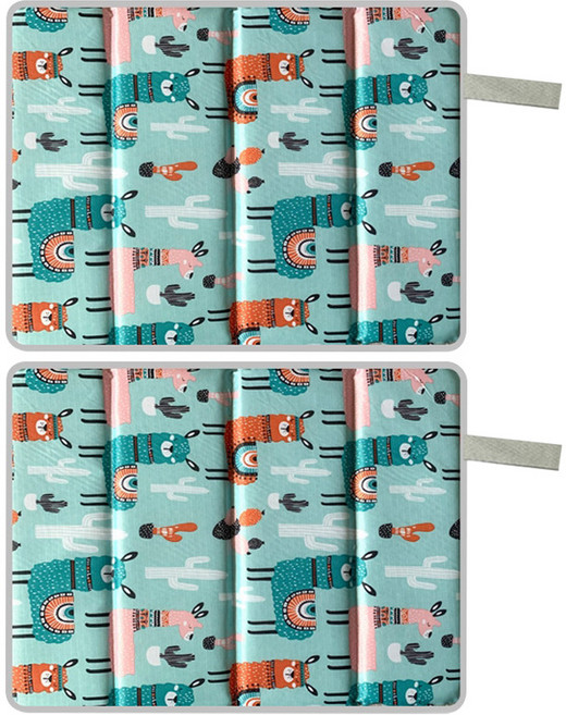 라온투유 휴대용 폴딩 방수 방석 4단 2p, 16 블루 알파카