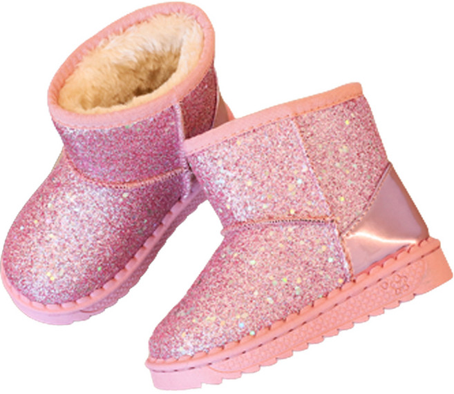 키즈트리 여아용 반짝이 방한 털 부츠 DZ-431