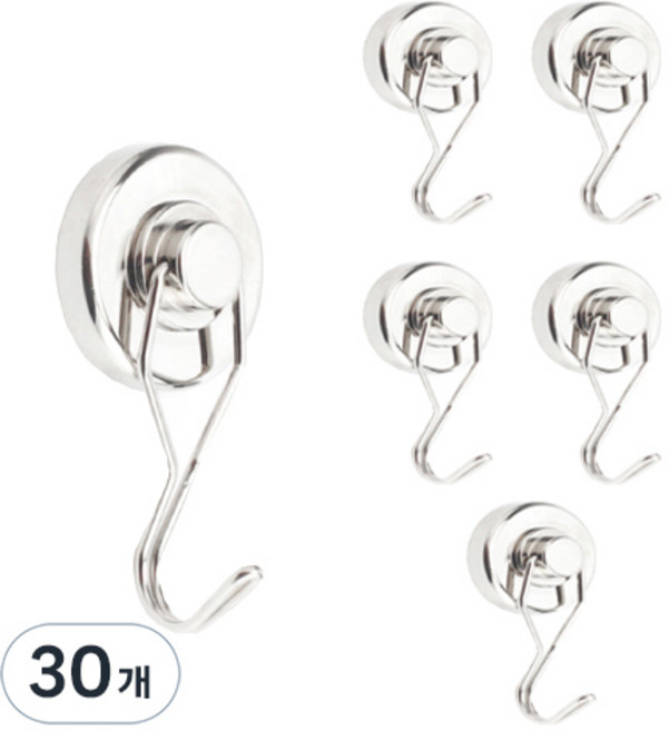 디오셀 180도 회전식 자석고리 16mm, 실버, 30개