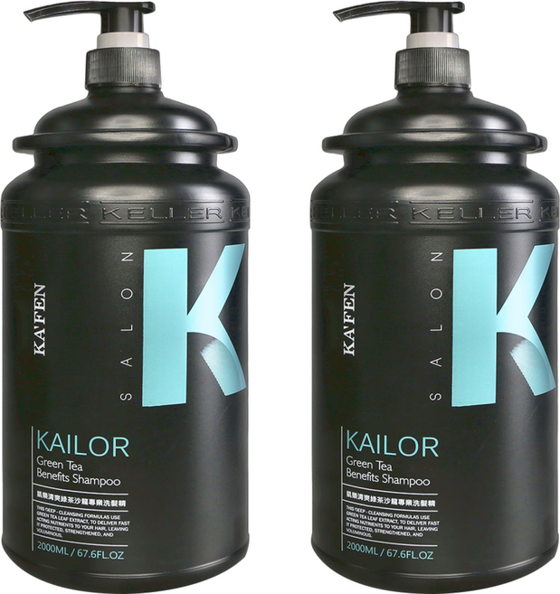KA'FEN 卡氛 凱樂沙龍專業洗髮精 清爽綠茶, 2L, 2瓶
