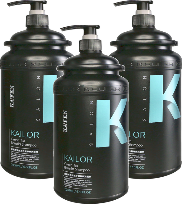 KA'FEN 卡氛 凱樂沙龍專業洗髮精 清爽綠茶, 2L, 3瓶