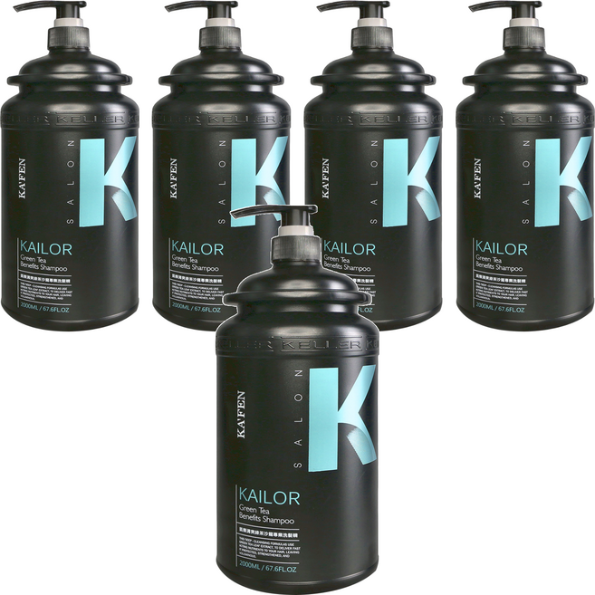 KA'FEN 卡氛 凱樂沙龍專業洗髮精 清爽綠茶, 2L, 5瓶