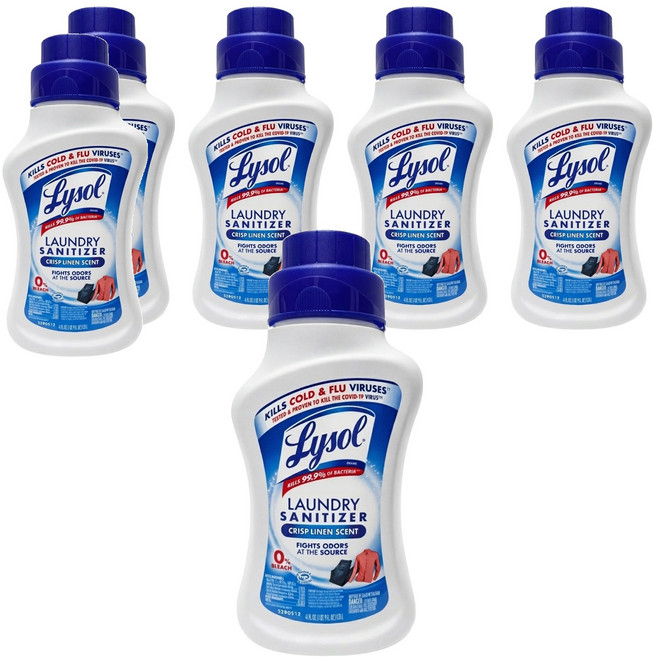 Lysol 來舒 衣物抗菌液 清新亞麻, 1.21L, 1入, 6瓶