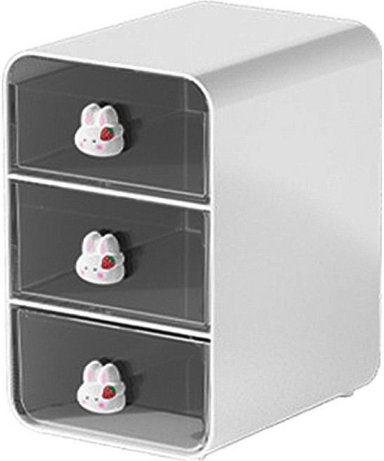 엠피니 데스크 소품 책상정리 서랍 수납함, 화이트, 3단