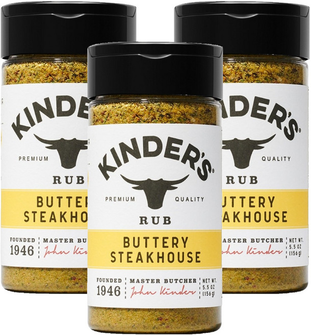 킨더스 버터리 스테이크하우스 럽 시즈닝, 156g, 3개