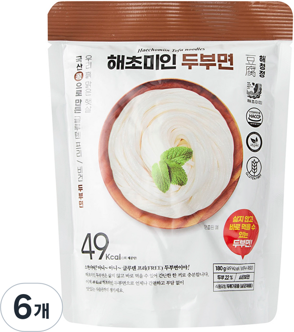 해초미인 두부면, 6개, 180g