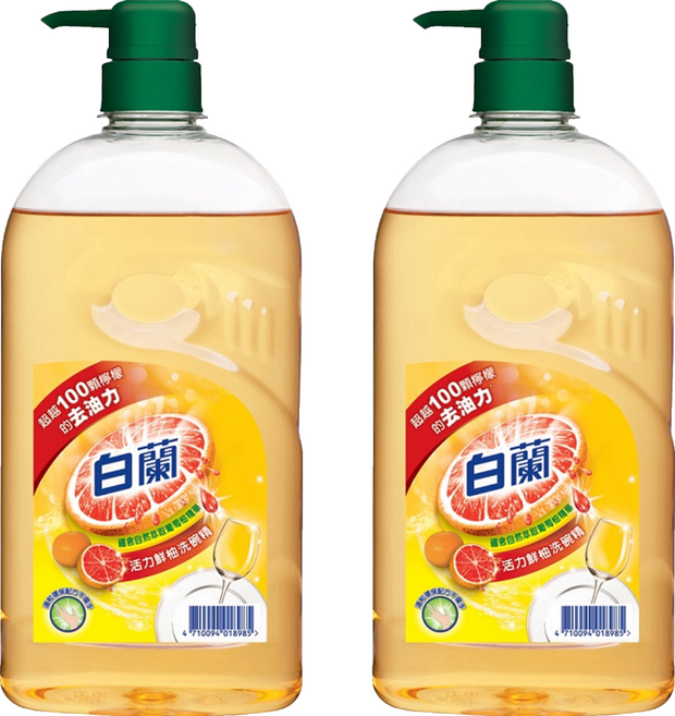 白蘭 活力鮮柚洗碗精, 1kg, 2瓶