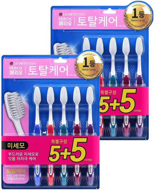 페리오 토탈케어 미세모 칫솔, 10개입, 2개